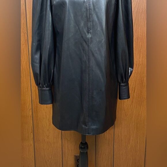 Alice By Temperley Becky Faux Leather Shirt Dress size 4 - Picture 6 of 14